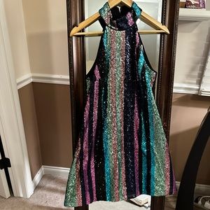 Badgley Mischka🔥 NWTbeautiful multi sequin dress sz2